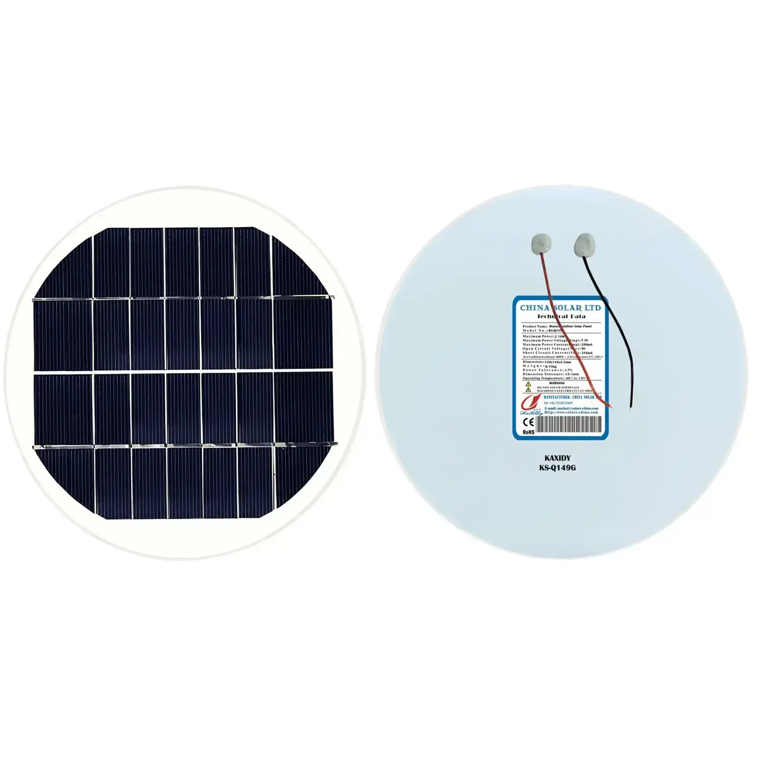 8V pannello solare circolare
