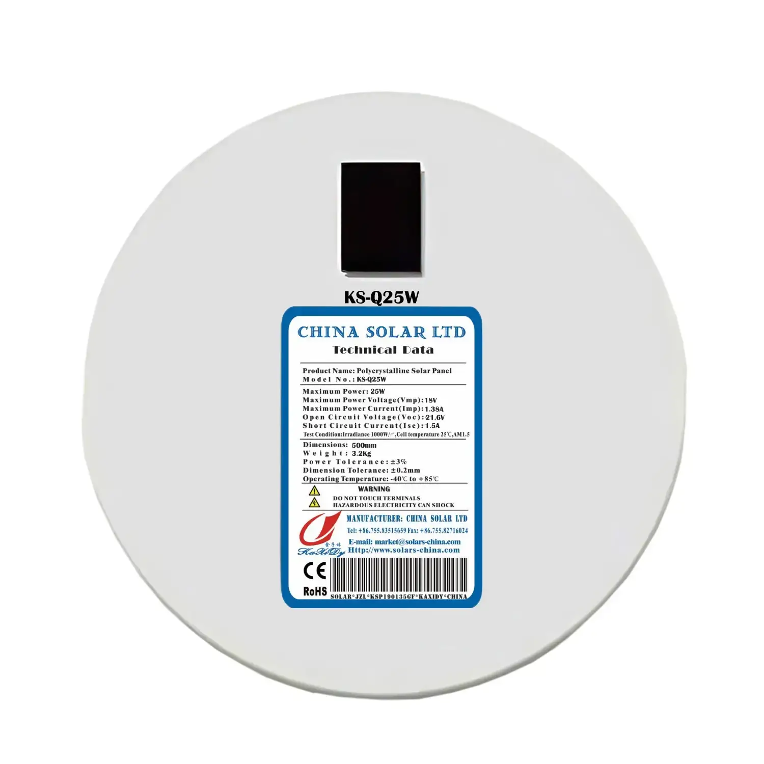 pannello solare rotondo 25W