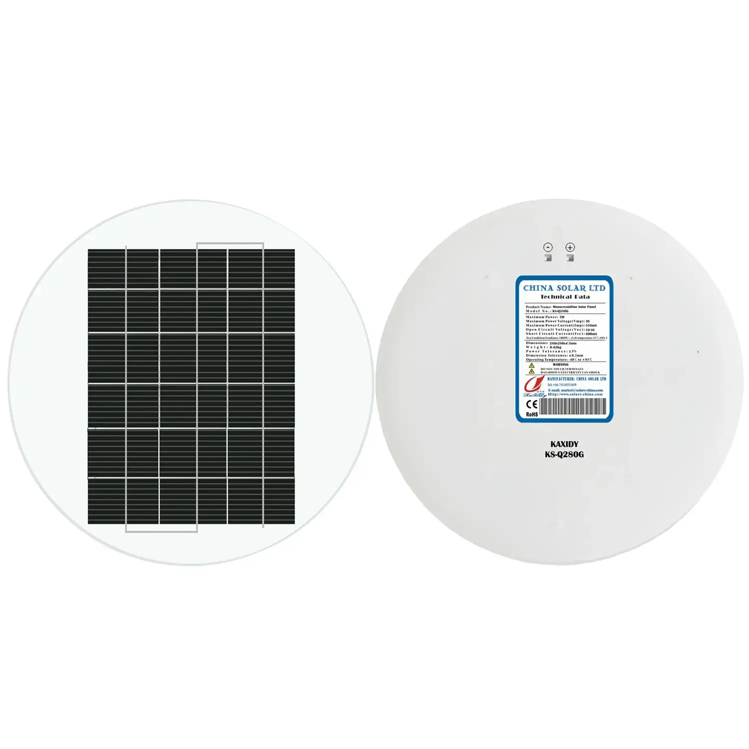 9V pannello solare rotondo