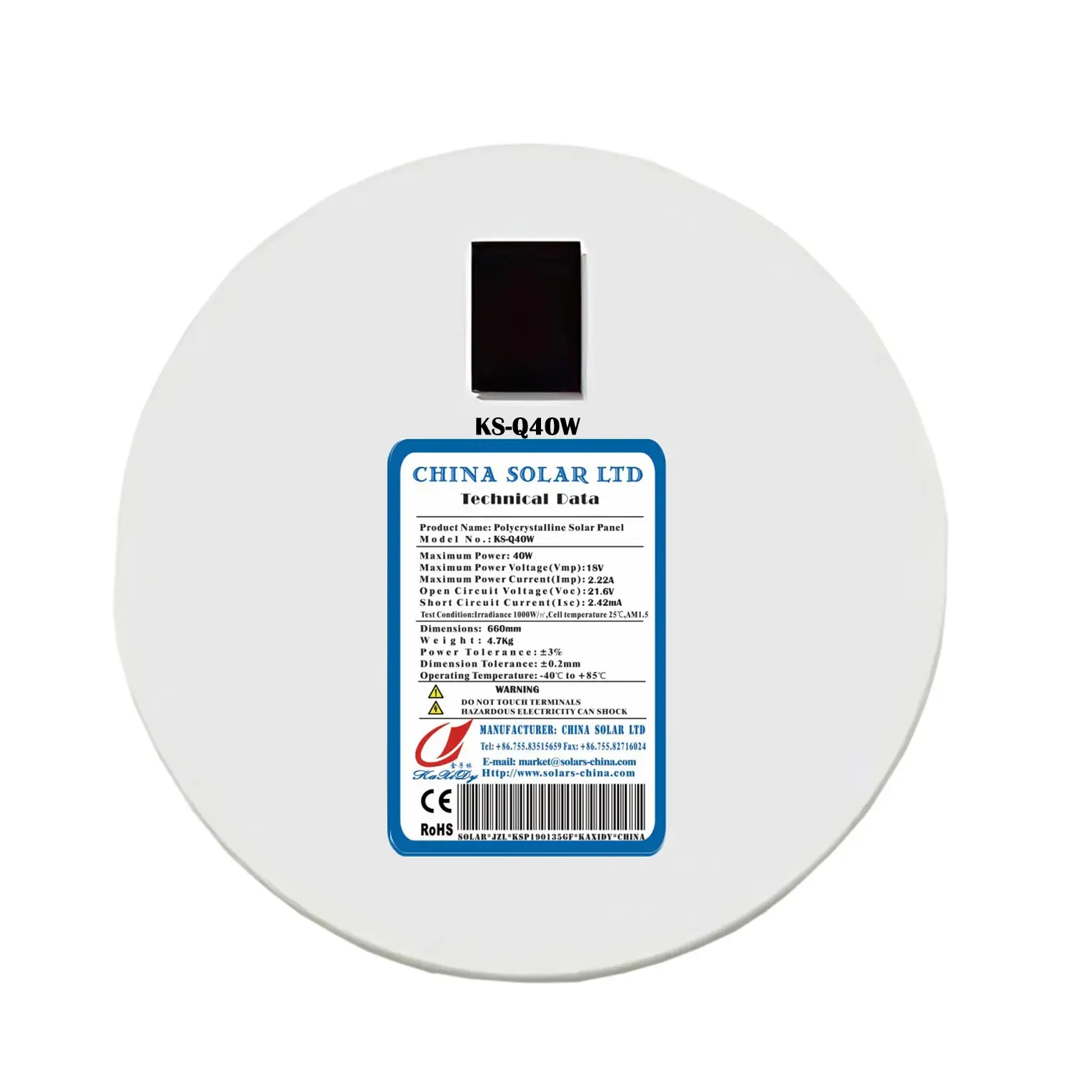pannello solare circolare 40W