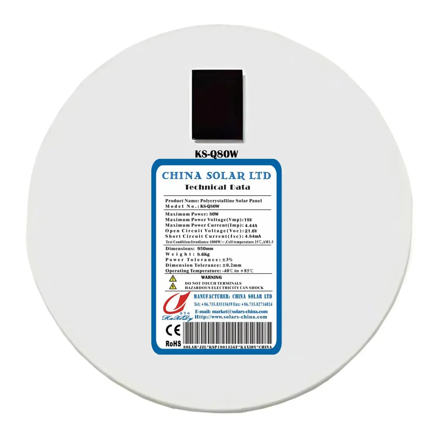 pannello solare circolare 80W